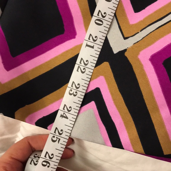 Geometric Pink and Black Women's Skirt - Picture 3 of 3